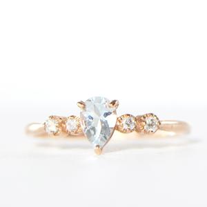 モイメメ デザイン・パライバトルマリンリング・指輪/K10YG/416