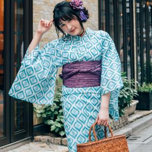 浴衣 レディース しじら織り 白 縞 S F L TLサイズ 綿麻 麻混 夏