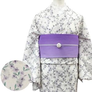 レース着物 [rslkmnt04] ラッセルレース 着物 袷着物 紫 藤色 薄紫 夏