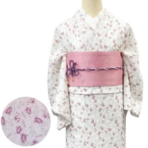 レース着物 [rslkmnt04] ラッセルレース 着物 袷着物 紫 藤色 薄紫 夏