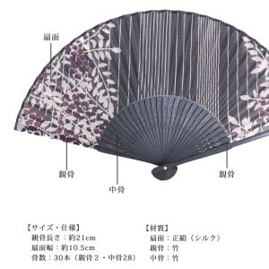 和柄 婦人扇子 10柄 シルク×竹 レディース...の詳細画像1