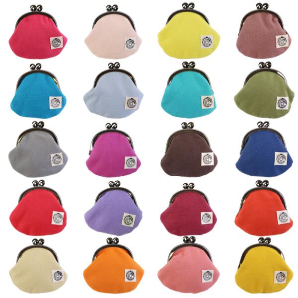 【メール便可】［KGH-003B］がま口 ケース ミニ 帆布 シンプル 碁石型 おはじき型 口金 角...