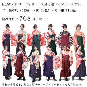 選べる 二尺袖着物 3点セット 袴セット 着物...の詳細画像1