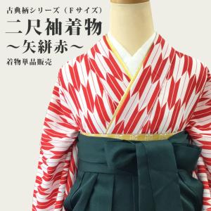 二尺袖着物 矢絣 紫（単品） 卒業式 袴（はかま） 洗える素材 古典柄