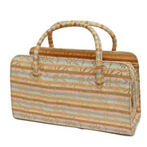 利休バッグ（08A008）金襴 縞 文様 和装バッグ お茶席バッグ/着物を引き立てる上品アイテム