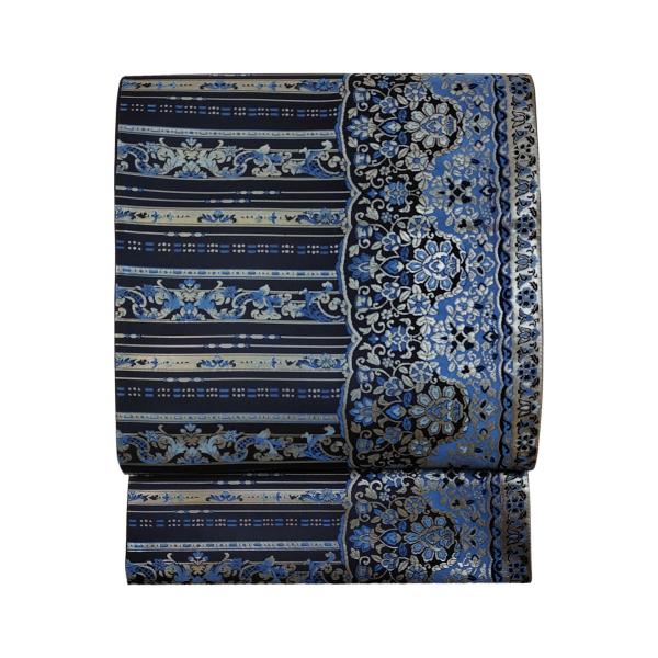 袋帯 正絹 西陣織 ふくろ帯 藍色の美 陰山織物 仮仕立
