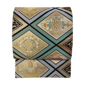 こぎん刺し　正絹　京袋帯　名古屋帯　未使用　（裏地に薄いシミあり） こぎん刺し 正絹 京袋帯 名古屋帯 未使用 （裏地に薄いシミあり）