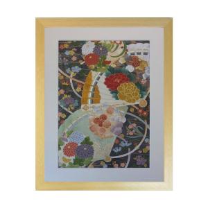 和風の額 壁掛インテリア 西陣織帯原画のアートフレーム 小サイズ