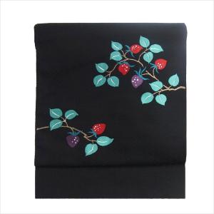 歳末セール❤️新品未使用　正絹　名古屋帯 大輪　菊　ラメ　黒紫地 新品未使用 正絹 名古屋帯 大輪 菊 ラメ 黒紫地 - メルカリ