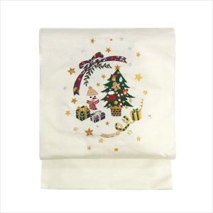 帯 名古屋帯 九寸名古屋帯 塩瀬名古屋 染め帯 仕立て込 オフホワイト