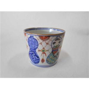 京焼・清水焼 色絵間取牡丹山水捻湯呑 加藤雲泉（雲泉窯） : 京焼