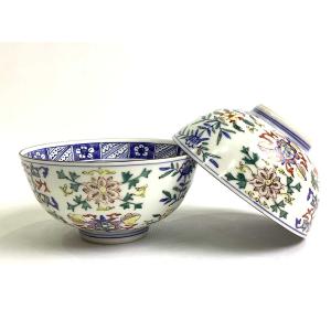 京焼・清水焼 色絵間取牡丹山水捻湯呑 加藤雲泉（雲泉窯） : 京焼