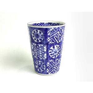 京焼・清水焼 矢野正三（碧黄石窯） 内白桝色小紋 6寸皿 : 京焼