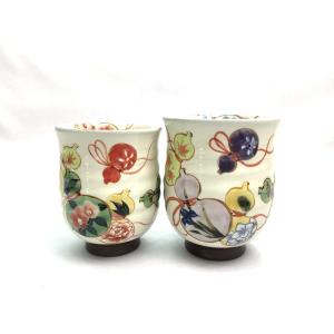 京焼 清水焼 陶あん 色絵付け オクシマ湯呑（銀地×桜） : 陶あん
