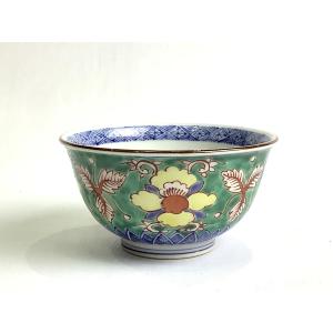 京焼・清水焼 色絵間取牡丹山水捻湯呑 加藤雲泉（雲泉窯） : 京焼