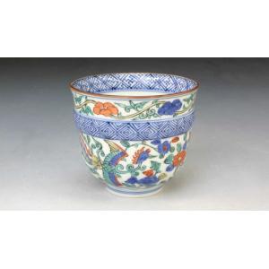 京焼・清水焼 色絵間取牡丹山水捻湯呑 加藤雲泉（雲泉窯） : 京焼