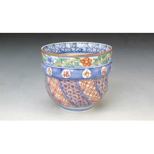 京焼・清水焼 色絵間取牡丹山水捻湯呑 加藤雲泉（雲泉窯） : 京焼