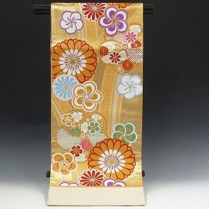 振袖用袋帯 ikob10513-2  成人式振袖  金地・ゴールド/花柄