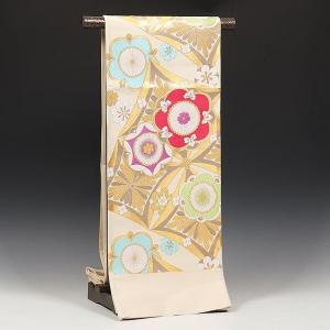 振袖用袋帯 nma1526-10 成人式振袖 銀地・シルバー/金地花柄