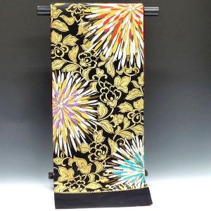 振袖用袋帯 nma1526-21 成人式振袖 ブラック・黒地/七宝柄