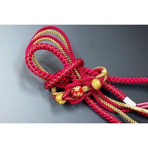 振袖用 帯〆　赤とゴールドのMIX　ntu1513-1　成人式振袖   【振袖セット適応商品】