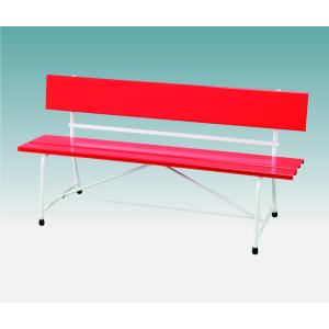 樹脂製ベンチ　背付　屋外用　レッド　スタンダードベンチ　カラーベンチ　プラスチック製ベンチ　長椅子　ＫＣ−１５０ＡＮ　赤