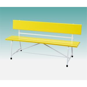 樹脂製ベンチ　背付　屋外用　イエロー　スタンダードベンチ　カラーベンチ　プラスチック製ベンチ　長椅子　ＫＣ−１５０ＡＮ　黄