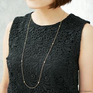 イエローゴールド K18 YG 2ct ダイヤモンド ステーション ネックレス 
