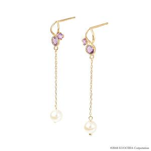 KYOCERA（京セラ） アレキサンドライト セラミックピアス K10ホワイト