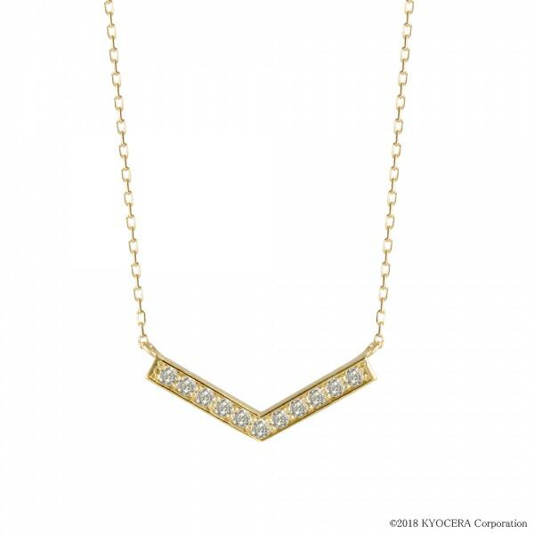 ダイヤモンド ネックレス K18イエローゴールド 11石 シャープ 4月誕生石 プレゼント 天然石 ...