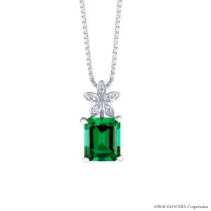 K18 エメラルド ゴールド ネックレス 一粒 天然石 誕生石 5月 18金 18k