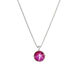 スタールビー ネックレス プラチナ ラウンドカボション 一粒 7月誕生石 プレゼント クレサンベール 京セラ｜kyocera-jewelry