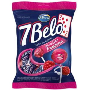 セッテベロ 棒付きキャンディー フランボワーズ味 120ｇ 7BELO LOLLIPOP FRAMBOESA 120G 輸入菓子 キャンディー フランボワーズ｜kyodai