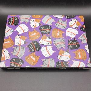 見開きの御朱印帳 B5サイズ 横 箔押しゴン太 猫の御朱印帳 カワイイ