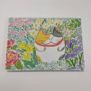御朱印帳 B5サイズ 見開き 横型 ゴン太 お花畑 カワイイ御朱印帳 猫の御朱印帳 送料無料
