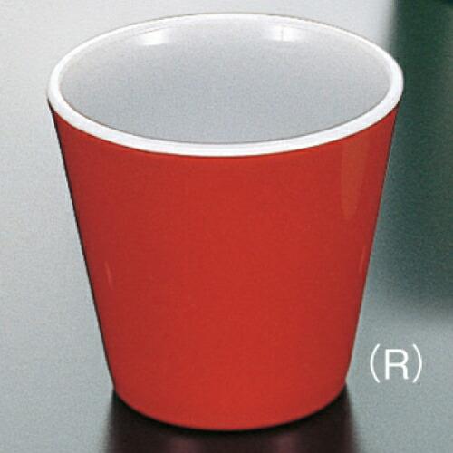ポリプロピレン 湯呑 PPカラー食器 赤 CD-22R(83φ×H77mm 225cc)三信化工