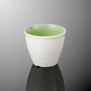 メラミン フリーカップ 白/グリーンDC C9WGD(84φ×H70mm 220cc)国際化工（マルケイ）