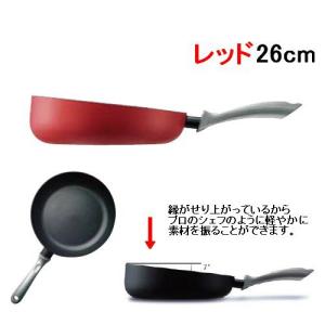 フライパン 26cm Pyrex(パイレックス) フラッシュパン 26cm レッド(FL-26-RDJ)(9-0102-0902)｜kyoeinet