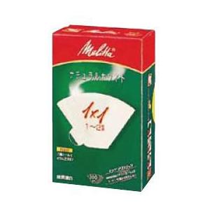 コーヒーフィルター（ペーパー） Mellita　メリタ　アロマジック　ナチュラルホワイトペーパー　（100枚入）　1×1G　1〜2杯用　(9-0904-1001)｜kyoeinet