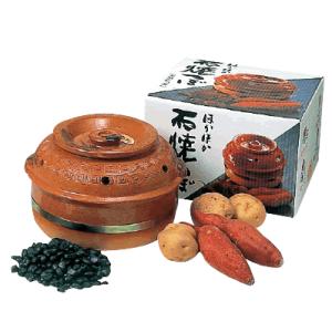 焼き芋鍋 フジテレビ「とくダネ」で紹介された家庭用焼き芋つぼ器です！ 陶器製 石焼きいもつぼ 大 C-15 (9-0979-0601)