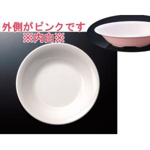 メラミン子供用食器 チャイルド・スタイル 深皿 ピンク内純白 (170×31mm) マンネン(朝日化工)［1005-pW］　業務用 プラスチック製 保育園・幼稚園向け｜kyoeinet