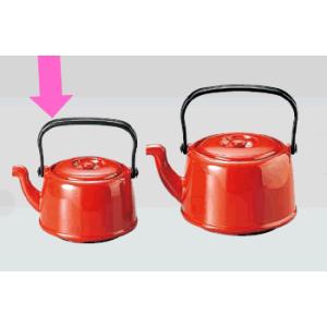 1L プラスチック 土瓶(急須) ABS製 やすらぎどびん 朱 小1L 茶漉し付き(1-0876-1402)