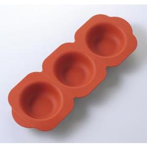 ソフト食用型 主菜用シリコン型　丸型　（285×105×H28　60ml×3）　三信化工　[SFS-131]