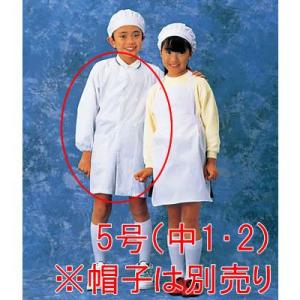 エプロン 学校用 子供用 学童給食衣(ホワイト)ダブルSKV359　5号(中1・2)(9-1503-...