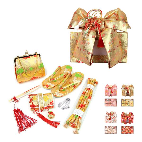 (七五三 結び帯ハコセコセット)七五三 帯 はこせこ 筥迫 7歳 四つ身