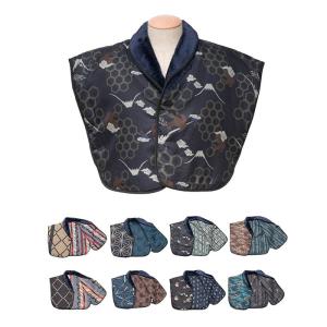 (肩当てはんてん 男性用)あったか袖無し肩当て半纏 リバーシブル