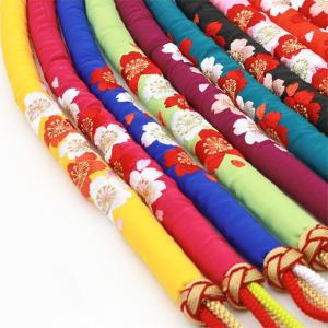(振袖用 桜刺繍 丸ぐけ 帯締め) 赤 朱 ピンク 紫 黄