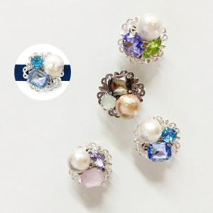 (帯留め コットンパールビジュー) 帯どめ おびどめ