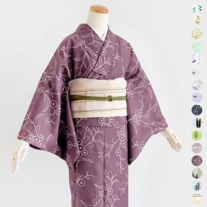 (単衣着物 小紋 282) 洗える着物 単衣 小紋 ひとえ着物