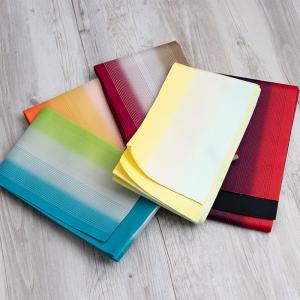 (日本製 半幅帯 ぼかし) 浴衣帯/細帯/袴下帯/半巾帯/浴衣/ゆかた/麻/リバーシブル/無地感/カジュアル/袴/卒業式